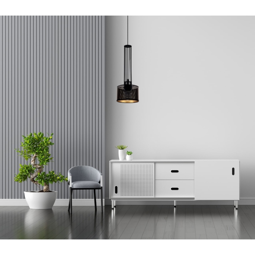 Ljuskrona med textilsladd ELIS 1xE27/60W/230V diameter 15 cm