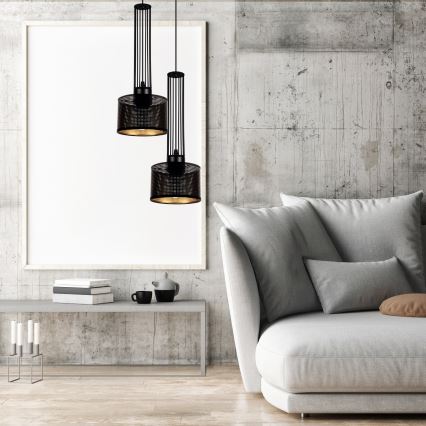 Ljuskrona med textilsladd ELIS 2xE27/60W/230V diameter 30 cm