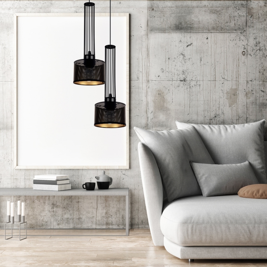 Ljuskrona med textilsladd ELIS 2xE27/60W/230V diameter 30 cm