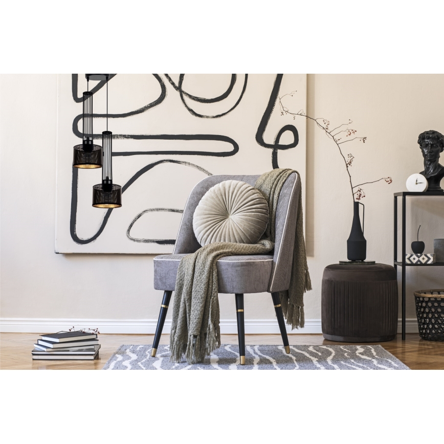 Ljuskrona med textilsladd ELIS 2xE27/60W/230V diameter 30 cm