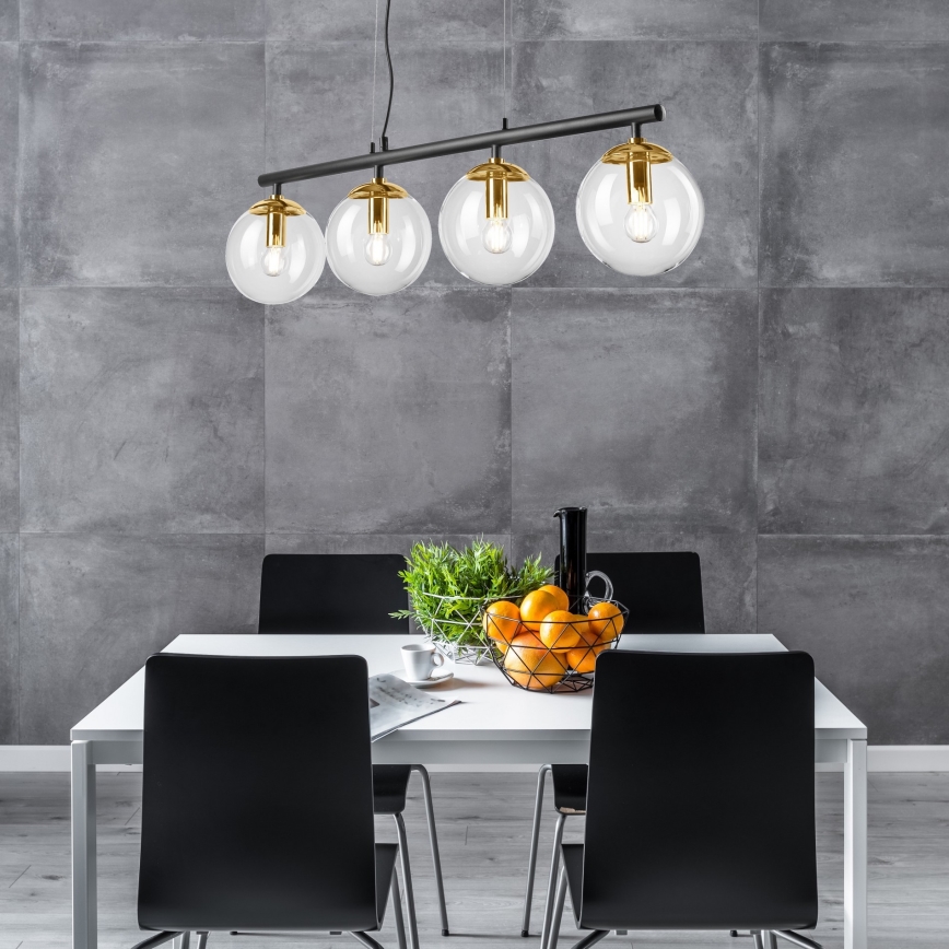 Ljuskrona med textilsladd ELOISE 4xE14/15W/230V