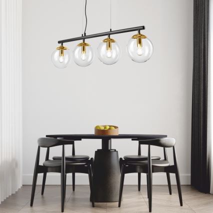 Ljuskrona med textilsladd ELOISE 4xE14/15W/230V