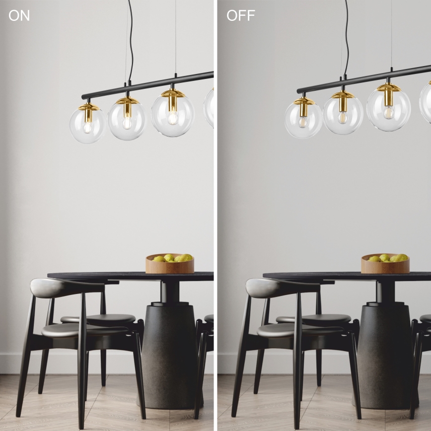 Ljuskrona med textilsladd ELOISE 4xE14/15W/230V