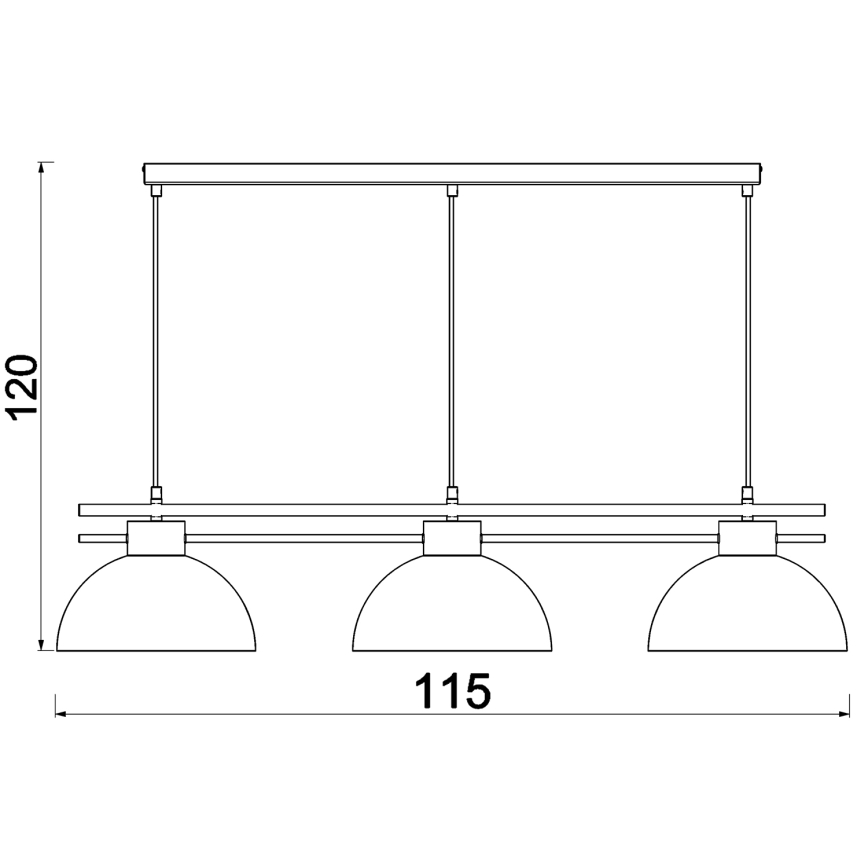 Ljuskrona med textilsladd ESTATE 3xE27/15W/230V grön