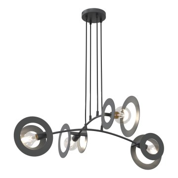 Ljuskrona med textilsladd EUFORIA 4xE27/15W/230V svart