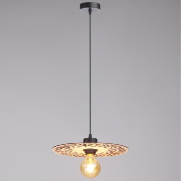 Ljuskrona med textilsladd FALCO 1xE27/60W/230V diameter 30 cm beige