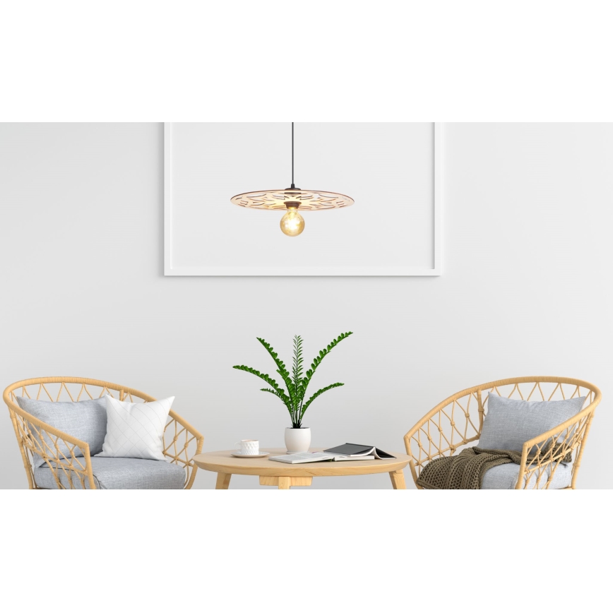 Ljuskrona med textilsladd FALCO 1xE27/60W/230V diameter 40 cm beige