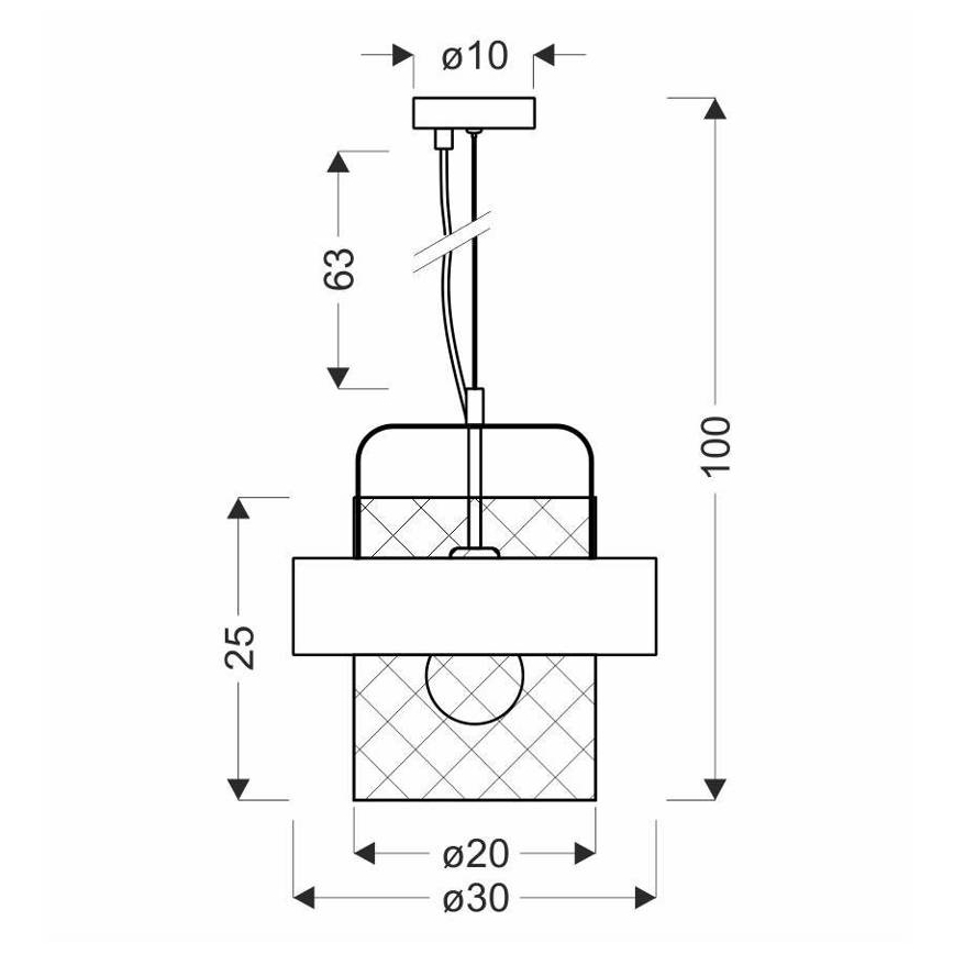 Ljuskrona med textilsladd FIBA 1xE27/60W/230V Roséguld/svart