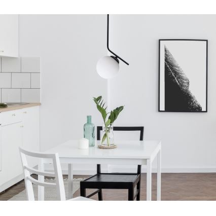 Ljuskrona med textilsladd FIRA 1xE27/60W/230V svart