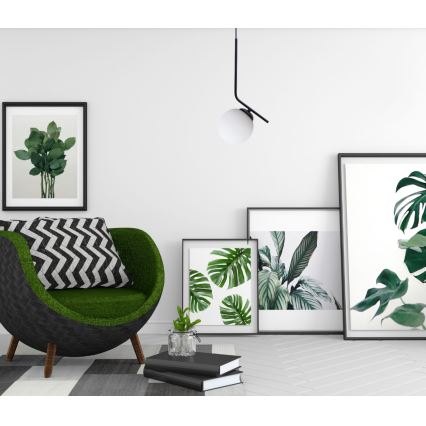 Ljuskrona med textilsladd FIRA 1xE27/60W/230V svart