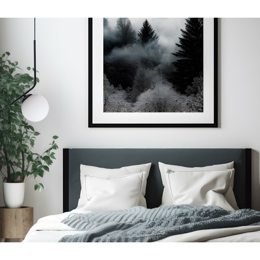 Ljuskrona med textilsladd FIRA 1xE27/60W/230V svart