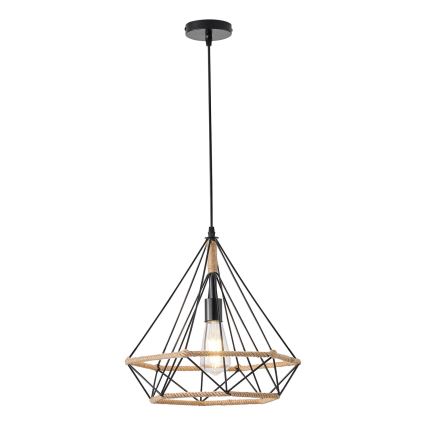 Ljuskrona med textilsladd FLARE 1xE27/15W/230V diameter 38 cm beige