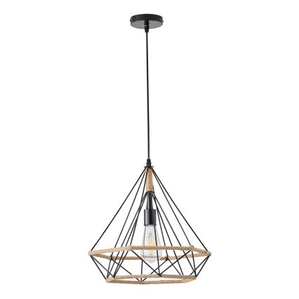 Ljuskrona med textilsladd FLARE 1xE27/15W/230V diameter 38 cm beige