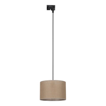 Ljuskrona med textilsladd för 1-fas skensystem TRACER 1xE27/15W/230V diameter 30 cm svart/brun