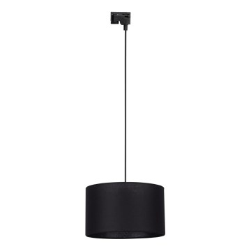 Ljuskrona med textilsladd för 1-fas skensystem TRACER 1xE27/15W/230V diameter 38 cm svart