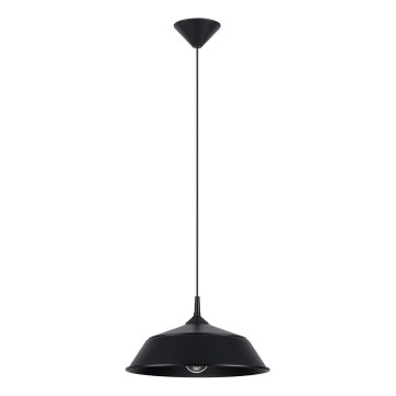 Ljuskrona med textilsladd FRIKA 1xE27/15W/230V diameter 34 cm svart