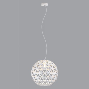 Ljuskrona med textilsladd FROZEN 1xE27/60W/230V diameter 50 cm vit