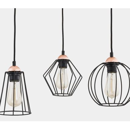 Ljuskrona med textilsladd GALAXY 4xE27/60W/230V spindel