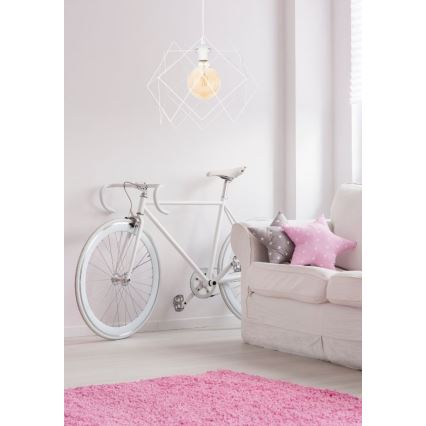 Ljuskrona med textilsladd GALL 1xE27/60W/230V vit