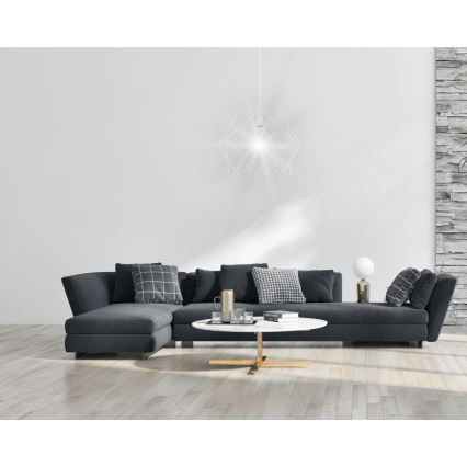 Ljuskrona med textilsladd GALL 1xE27/60W/230V vit