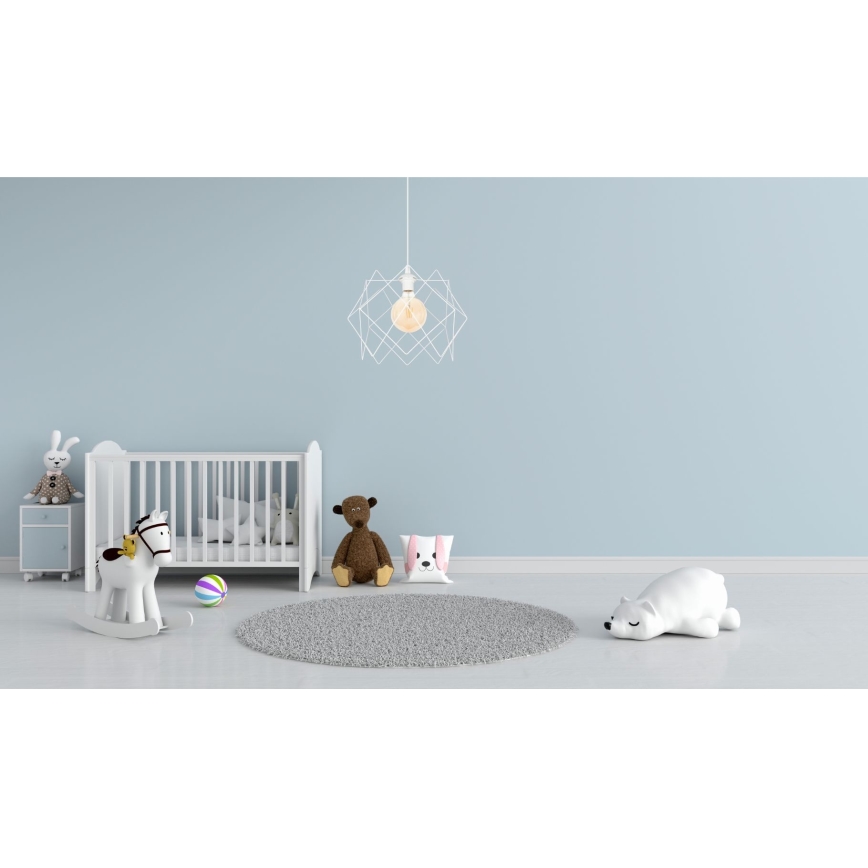 Ljuskrona med textilsladd GALL 1xE27/60W/230V vit