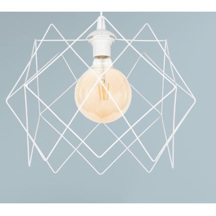 Ljuskrona med textilsladd GALL 1xE27/60W/230V vit