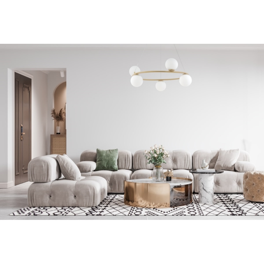 Ljuskrona med textilsladd GAMA 5xG9/12W/230V guld