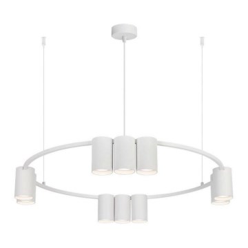 Ljuskrona med textilsladd GENESIS 10xGU10/8W/230V vit