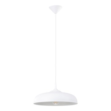 Ljuskrona med textilsladd GINA 1xE27/15W/230V diameter 38 cm vit