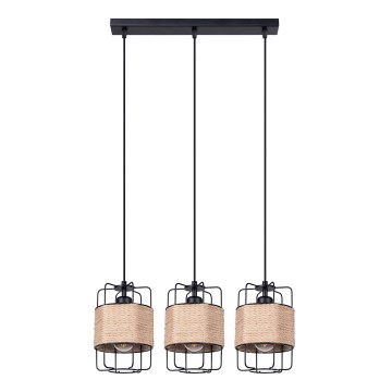 Ljuskrona med textilsladd GIZUR 3xE27/15W/230V