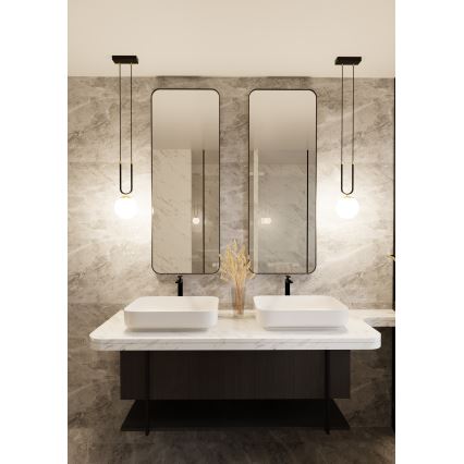 Ljuskrona med textilsladd GLAM 1xE14/10W/230V svart