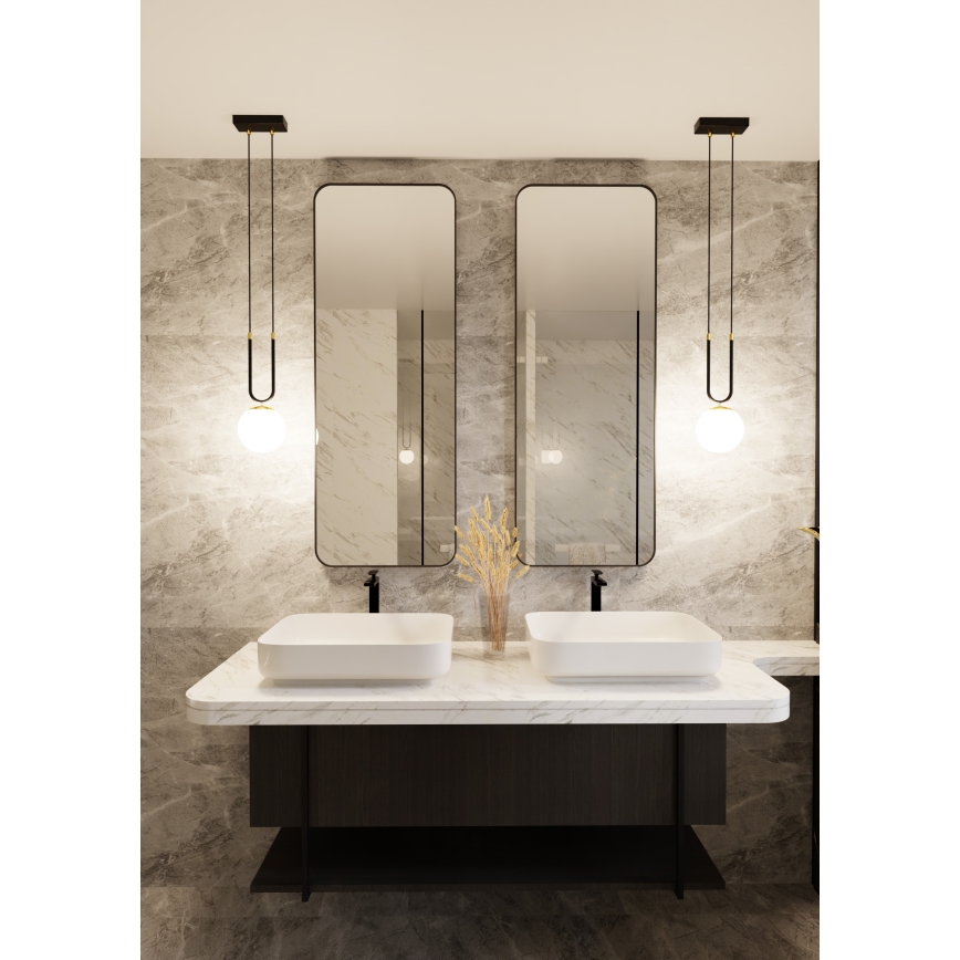 Ljuskrona med textilsladd GLAM 1xE14/10W/230V svart