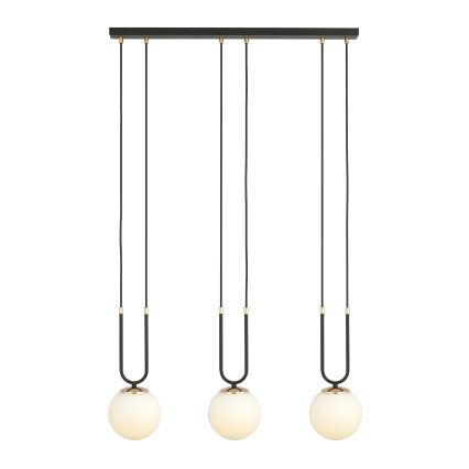 Ljuskrona med textilsladd GLAM 3xE14/10W/230V svart