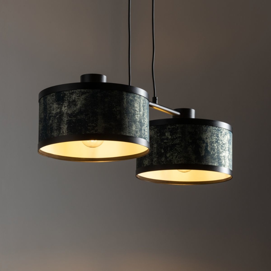 Ljuskrona med textilsladd GLORY 2xE27/60W/230V