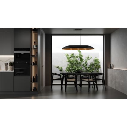 Ljuskrona med textilsladd GONDOLA 3xE27/60W/230V svart/koppar