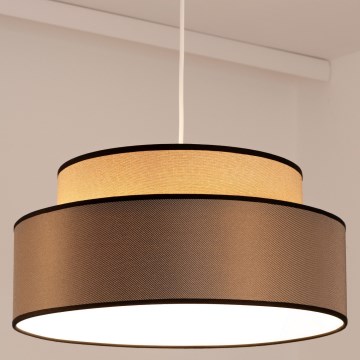 Ljuskrona med textilsladd GRACE 1xE27/60W/230V diameter 40 cm beige/brun