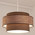 Ljuskrona med textilsladd GRACE 1xE27/60W/230V diameter 40 cm brun/beige