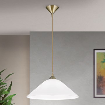 Ljuskrona med textilsladd GRADO 1xE27/60W/230V diameter 40 cm mässing