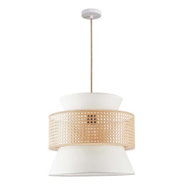 Ljuskrona med textilsladd GRENADA 1xE27/20W/230V diameter 40 cm beige