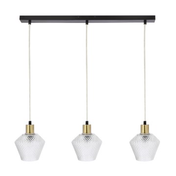 Ljuskrona med textilsladd GRENIKO 3xE14/40W/230V