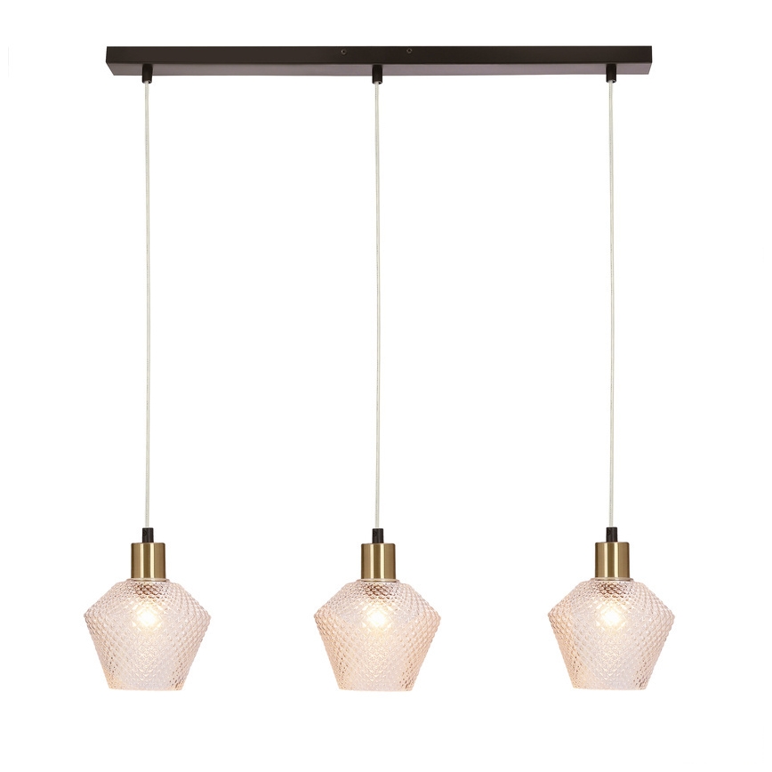 Ljuskrona med textilsladd GRENIKO 3xE14/40W/230V