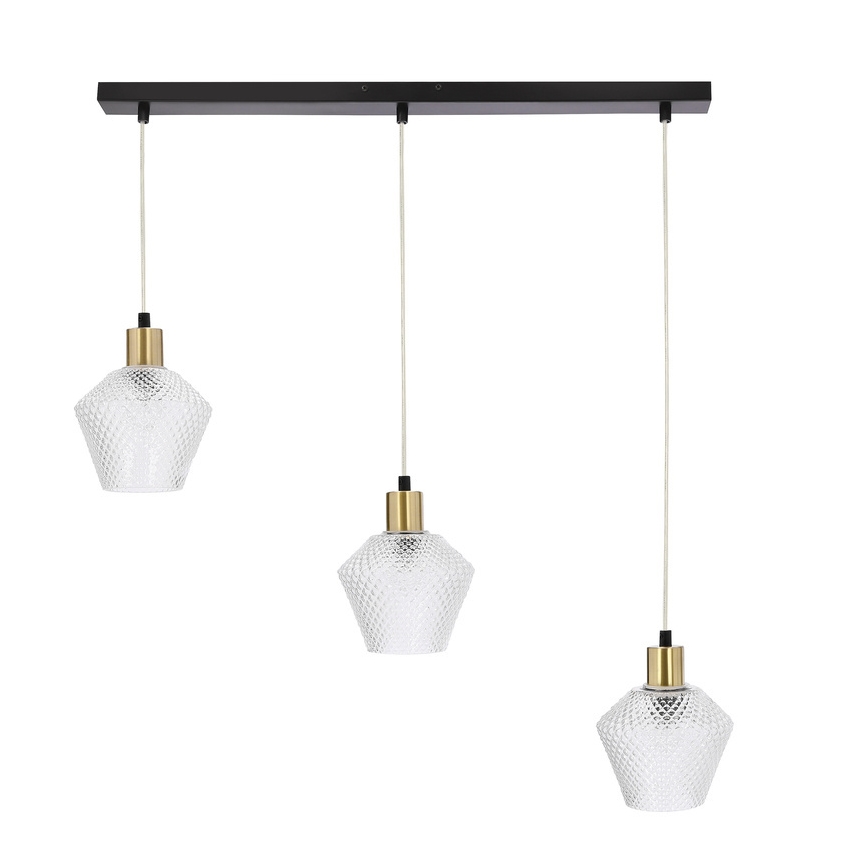 Ljuskrona med textilsladd GRENIKO 3xE14/40W/230V