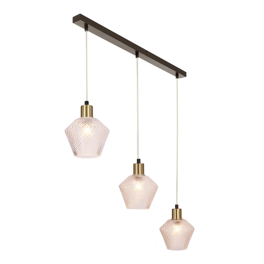 Ljuskrona med textilsladd GRENIKO 3xE14/40W/230V