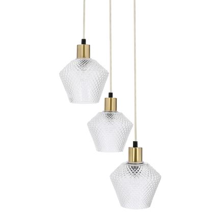 Ljuskrona med textilsladd GRENIKO 3xE14/40W/230V