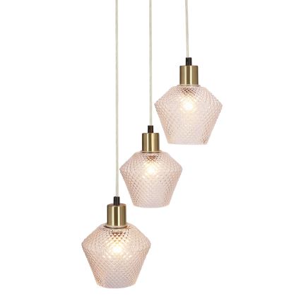 Ljuskrona med textilsladd GRENIKO 3xE14/40W/230V