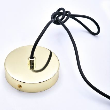 Ljuskrona med textilsladd HARMA 1xE27/15W/230V diameter 20 cm vit/guld