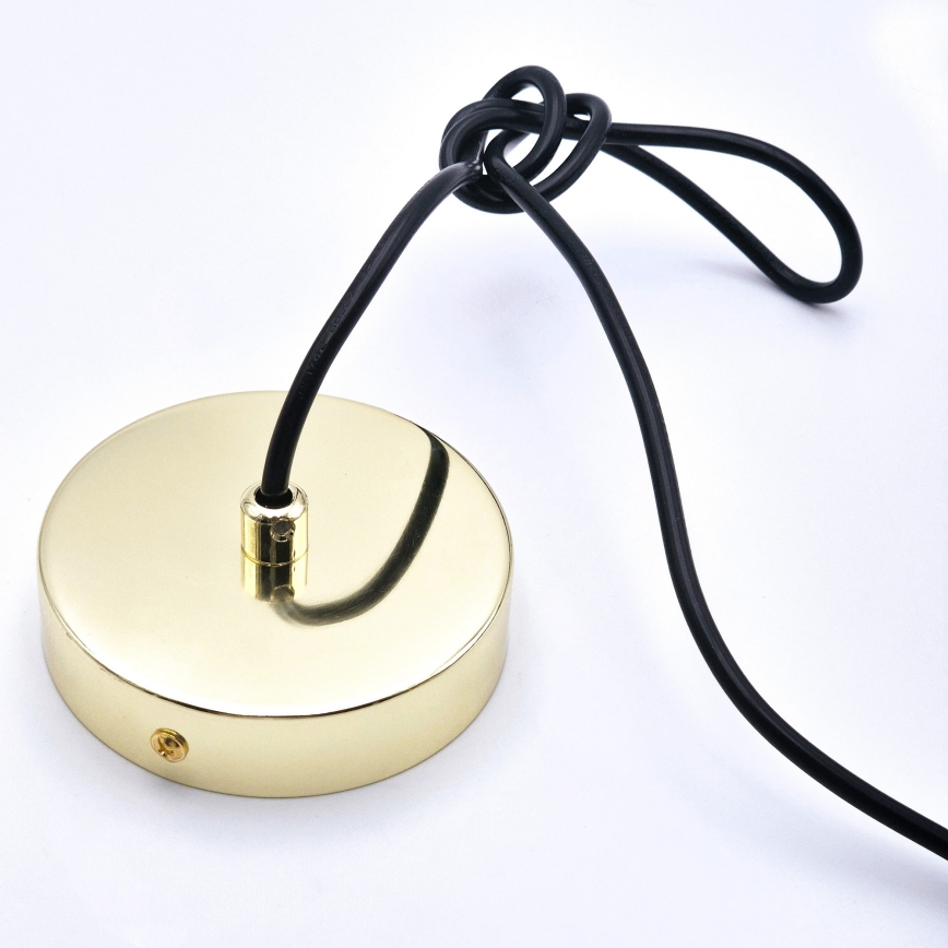 Ljuskrona med textilsladd HARMA 1xE27/15W/230V diameter 20 cm vit/guld