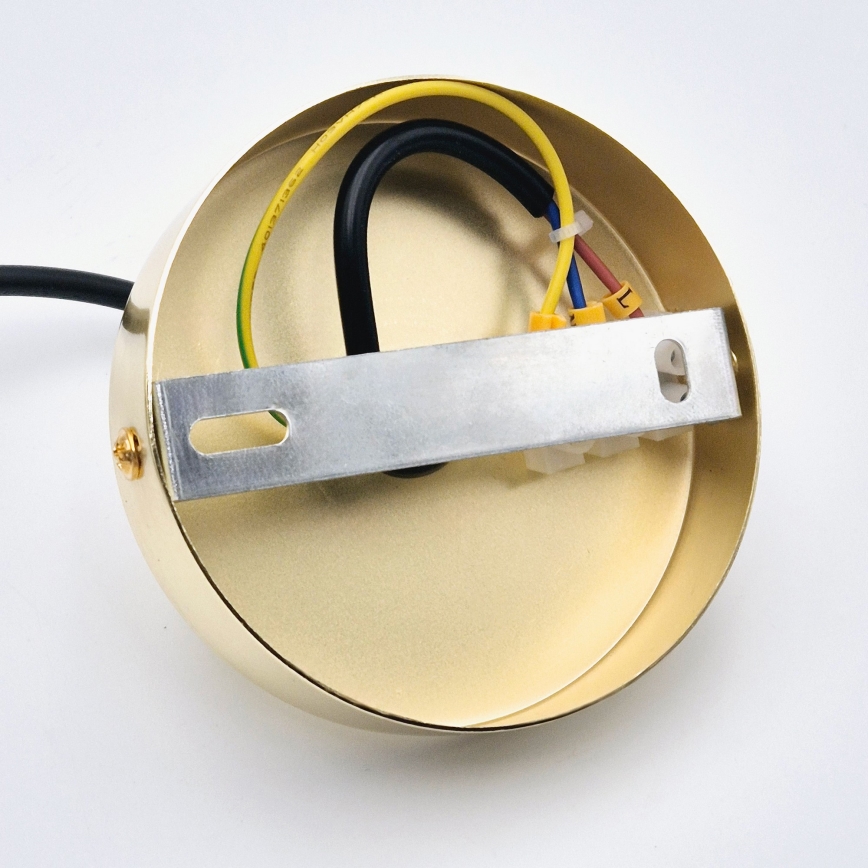 Ljuskrona med textilsladd HARMA 1xE27/15W/230V diameter 20 cm vit/guld