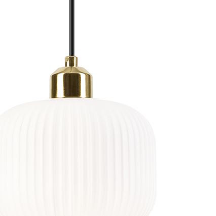 Ljuskrona med textilsladd HARMA 1xE27/15W/230V diameter 20 cm vit/guld
