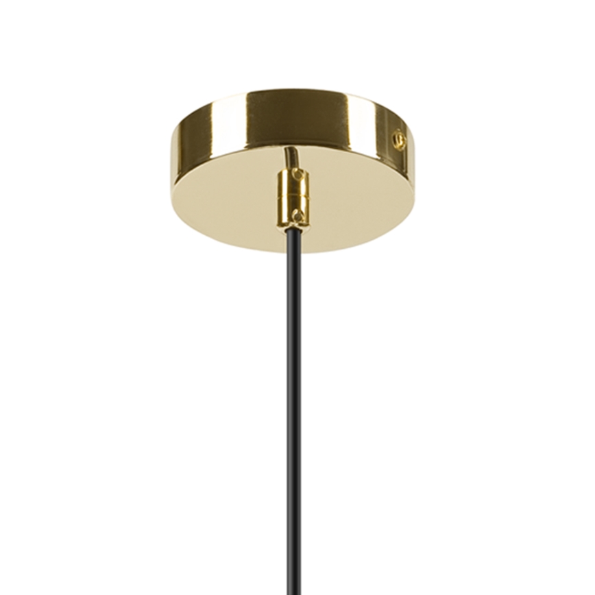 Ljuskrona med textilsladd HARMA 1xE27/15W/230V diameter 20 cm vit/guld